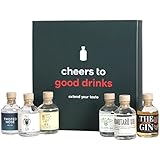 Foodist Gin Probierset Klassisch mit verschiedenen Miniaturen (6 x 50 ml) - Gin Geschenkset für Männer und Frauen