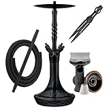 Little Dragon® Shisha Edelstahl 4 Anschlüsse [LIMITED EDITION] - Shisha Set Komplett mit 4 Anschlüsse für Genuss mit 4 Personen - Wasserpfeife mit edlem Shisha Zubehör - rostfreies V2A Edelstahl