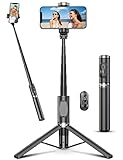 Selfie Stick Stativ [Stabil & Tragbar] 2022 Patent Design, Alles-In-Einem Selfie Stange & Handy Stativ mit Abnehmbare Fernbedienung für iPhone 13/12 Samsung usw