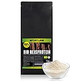 GOLDEN PEANUT Sportline Reisprotein Pulver BIO 1 kg - Isolat 80 % Proteingehalt, natürliche Proteinquelle für Veganer, Vegetarier, biologischer Anbau