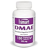 Supersmart - DMAE 390 mg pro Portion - Gehirnnahrung - für ein gesunges Gehirn- und Nervensystem | Nicht GVO - 150 vegetarische Kapseln.