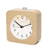 Wecker Analog Ohne Ticken, aboveClock Wecker Holz mit Snooze, Batteriebetriebe Retro Wecker Analog, Tischuhr mit Nachtlicht, (1*AA-Batterie benötig) - Naturholz in Braun