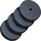 ScSPORTS® 20 kg Hantelscheibenset, 4 x 5 kg Hantelscheiben Kunststoff, 30 mm Lochdurchmesser, durch Intertek geprüft