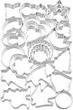 Original Kaiser Ausstechformen Weihnachten 25-teilig, Keksausstecher, Plätzchenausstecher, Cookie Cutter, zum Ausstechen von Plätzchen, Keksen, Fondant, Silber, 1 - Pack