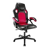 play haha. Gaming Stuhl Bürostuhl Drehstuhl Computerstuhl Arbeitsstuhl Schreibtischstuhl Ergonomischer Stuhl Rennstuhl Lederstuhl PC Gaming Stuhl (Rot)