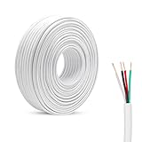 inodiref 10 Meter 28AWG Elektrokabel, Weiß PVC Flexible Kabel, 4 Adrig Stromkabel, Kupferkern Elektrischer Draht, Außendurchmesser 3MM, zum Einbau von Haushaltsgeräten mit Geringem Stromverbrauch