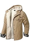 Mr.Stream Herren Kapuzenpullover Hooded Thermohemd Flanellhemd Winterjacke Hoody Fleecefutter Holzfällerhemd Arbeitshemd Hoodie M Solid Khkia