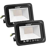 ExtraStar 30W LED Strahler Außen 2 Stücke,2400LM 3000K Warmweiß Superhell Außenstrahler, IP65 Wasserdicht LED Fluter, Außenlampe für Garten, Innenhöfe, Garage, Hotel, Sportplatz