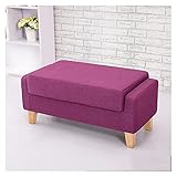 BDDIE Hocker und Hocker, gepolsterte Fußhocker, Mehrzweck-Aufbewahrungshocker, Haushalts-Massivholz-Fußhocker für Wohnzimmer, Schlafzimmer, max. Fassungsvermögen von 300 lbs (Color : Purple, Size