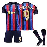 2022/23 Neu Fußball Trikot Nr.10/7/30/25 Stripe Trikot Set Fußballtrikot Kinder/Erwachsene, Sporttraining T-Shirts, Shorts und Socke, FußBall Trikot für Jungen/Herren