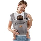 Babytrage für Neugeborene ab Geburt Extra Weich, Bauchtrage Baby-Tragetasche Ergonomisch (dunkelgrau)