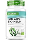 Bio Kelp (Natürliches Jod) - 365 Tabletten mit je 200µg Jod aus Bio-Braunalgen - Ohne unerwünschte Zusätze - Hochdosiert - Vegan