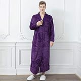 Winter-Bademäntel, Herren, Extra Langer, Warmer Jacquard-Flanell-Bademantel, Winter, Übergröße, Reißverschluss, Bademantel, Herren-Korallen-Fleece-Bademäntel für Damen, Morgenmantel, Herren, Reißver