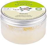 GREENDOOR Körperpeeling Meersalz Cocos, natürliches Salz-Peeling ohne Mikroplastik mit Bio Kokos, 280g Duschpeeling Naturkosmetik, Body Scrub Damen, Körper-Peeling Sauna-Salz