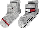 Tommy Hilfiger Unisex Baby Tommy Hilfiger Baby Flag Sokken (2 Pack) Socks, Light Grey Melange, 19-22 EU