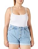 ONLY Damen Denim Jeans Shorts | Kurze Bermuda Pants Sommer Hose | Paperback mit elastischem Bund ONLCUBA, Farben:Blau, Größe:XL