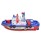 SPYMINNPOO Feuerboot-Spielzeug, Auto-WassersprüHen, PäDagogisches Strandschwimmer-Spielzeug, Musiklicht, Elektrisches -Badeboot-Spielzeug FüR Jungen und MäDchen