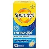 Supradyn ENERGY 50 + Multivitamine, Mineralien und Polyphenolen aus Oliven, 30 Tabletten, Vitalität und Antioxidationsmittel, Orange Geschmack