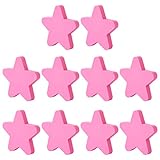 Batop Möbelknöpfe Kinderzimmer, 10er Set Nette Stern Kinder Möbelknopf Möbelknöpfe Schrankgriffe Türknöpfe Schrankknöpfe Griff Knopf, 51x51x22mm (Rosa)