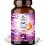 Blutnährstoffe - Gesundes Blut, Mit Eisen, Vitamin B6 und B12, Folate, Vitamin C, Himbeeren, Goji und Açai - 90 Kapseln