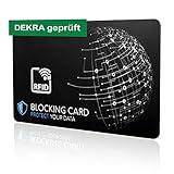 DEKRA geprüfte RFID Blocker Karte mit neuster E-Field Störsender-Technologie - zum Schutz vor Datendiebstahl I extra dünne Karte mit 0,8 mm für Jede Geldbörse I Kartenschutz I NFC Schutz