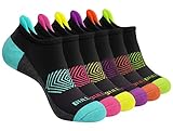 BULLIANT Sneaker Socken 6 Paar, Socken Damen Sportsocken Laufsocken Kurzesocken Atmungsaktive,Füßlinge Fersenlasche Vollkissen,Schwarz2395,35-38 EU