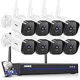 ANNKE 3MP WLAN Wireless Überwachungskamera Set 8CH 5MP NVR mit 8PCS 1296P IP Überwachungskamera 1TB Festplatte 30M IR Nachtsicht Funk Überwachungsset Aussen und Ihnen überwachungssystem