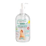 CYBER CLEAN Professional Power Gel Hand Sanitizer 500ml - Desinfektionsgel für Hände, 73% Ethanol, wirksam und sanft mit Aloe Vera Öl, Desinfektionsmittel eliminiert 99,99% Bakterien, Hefen und Viren