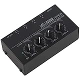 Kipebep Eu Stecker, Ha400 Ultra Compact 4 Kanal Mini Audio Stereo Kopfhörer Verstärker mit Netzteil Schwarz