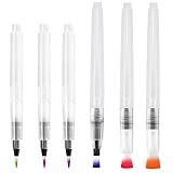 Brush Pen Set 6er Pack Water Brush Pens Wasserstifte Pinselstifte Aquarell, Wassertankpinsel, Wasserfarben Aquarell Pinsel mit Wassertank Aquarellpinsel für Calligraphie, Beschriftung