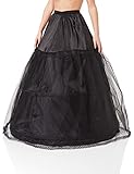 HIMRY® Reifrock Petticoat 3 Ring verstellbar, Underskirt Unterrock, Gr. X für Gr. 42 bis Übergröße, Krinoline Schwarz, KXB-005-Black-X