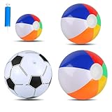 Raxfekro 4 Stück Wasserball Aufblasbar 16cm, 30cm, 35cm, 36cm Aufblasbare Strandbälle wasserbälle Schwimmbad Spielzeug Wasserball für Beach Balls Pool Party Wasserspielzeug