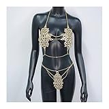 ROSG Party Körperketten Körperkette, Glitzer Strass Bling Diamanten Sexy Frauen Körperkette Luxus Jewely Harness Kristallkette Körperschmuck