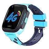 LEUYA 2022 Kinder Smart Watch 4G GPS WiFi Uhr IP67 wasserdichte Smartwatch Baby Tracker Standort Videoanruf Telefon Uhr Jungen Mädchen, Blau