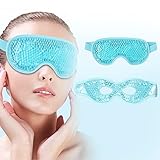 2Pcs Augenmaske Kühlend, finoki Gel kühlmaske Augen, Kühlpads Kühlbrille Wiederverwendbar Augenkühlmasken für Migräne, Trockene, Geschwollene Augen