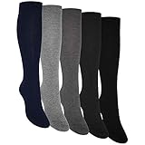 OCERA 5 Paar Kniestrümpfe für Damen & Herren (unisex) in Grau-Mix 39/42