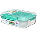 Sistema Bento Box TO GO Lunchbox | Frischhaltedose mit Joghurt- /Fruchtbehälter | 1,65 l | BPA-frei | gemischte Farben (variiert je nach Packung) | 1 Stück