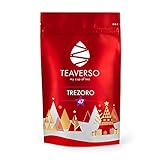 TEAVERSO Trezoro Komposition mit Hibiskus, Nelken Zimt Birne, Hibiskusblütentee, Hibiscus Flowers, Früchtetee, Hibiskusblüten Tee lose, Hochwertiger Wintertee in Weihnachtsverpackung, 100g