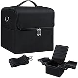 Kosmetiktasche Schminkkoffer Make Up Koffer, Makeup Organizer Tasche Reise Kosmetikkoffer Damen Beauty Box Kosmetik Nageldesign Bag Schminktasche Leer Schmink Case Klein Friseur Nagelkoffer Portable