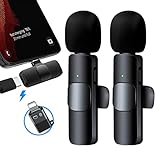 YOOUS Mikrofon, Lavalier für Smartphone, Mini Microphone Plug & Play, Wireless YouTube/Facebook-Live-Stream, TikTok Vlog (Keine App und Bluetooth erforderlich), Schwarz-B