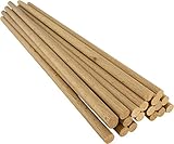 MCE-Commerce A508030020 Holzstäbe rund aus Buche natur, Ø 8 mm Länge 30 cm, 20 Stück, Zum Basteln, Modellbau, DIY Handwerk, Buchenholz, Ø 8 mm x 30 cm