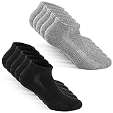 TUUHAW Sneaker Socken Herren Damen Sportsocken 10Paar Halbsocken Kurze Atmungsaktive Baumwolle Schwarz-Grau 43-46