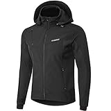 INBIKE Softshelljacke Herren Winter Softshell Jacke Übergangsjacke Wasserdicht Atmungsaktiv Wanderjacke Fahrradjacke Jungen Damen für MTB Fahrrad Wandern Bergsteigen Outdoor Schwarz XL