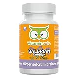 Baldrian Kapseln - hochdosiert - 500 mg Extrakt (4:1) - Qualität aus Deutschland - ohne Zusätze - vegan - laborgeprüft - extra stark - für die Nacht, Beruhigung & Schlaf - Vitamineule®