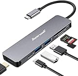 Hiearcool USB C Hub, USB C Adapter MacBook Pro Adapter, 7 in 1 mit 4K HDMI-Ausgang, kompatibel für Laptop und andere Typ- C- Geräte (PD TF Kartenleser 100W)