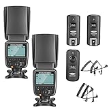 Neewer 2 Packs NW561 LCD-Display Flash Speedlite Kit für Canon Nikon Panasonic Olympus Pentax Fijifilm und Sony mit Mi Hot Shoe Kameras mit 2,4G Wireless Trigger (1 Sender und 2 Empfänger)