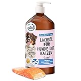 1 Liter Lachsöl für Tiere, Lachsöl für Hunde und Katzen, Barf Öl Hund, Fischöl für Hunde, Naturprodukt