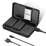 NEEWER 2 Packungen LP E6 LP E6N Ersatzbatterien und EIN USB Doppelladekoffer Set, Kompatibel mit Canon 5D Mark II III 5D Mark IV 5DS/5DS R 60D 6D Mark II 7D 7D Mark II 70D 80D 90D