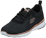 Skechers Damen Flex Appeal 3.0 First Insight Sneaker, Black Mesh Rose Gold Trim, 40 EU