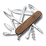 Victorinox Schweizer Taschenmesser Huntsman Wood, Multitool, Swiss Army Knife mit 13 Funktionen, Klinge, Korkenzieher, Dosenöffner